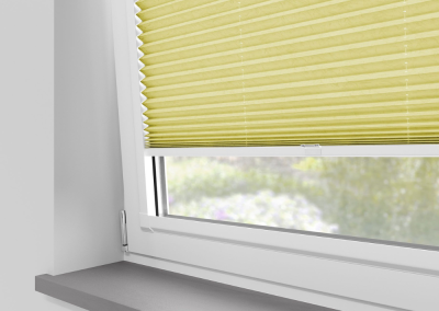 Yellow blinds on a window